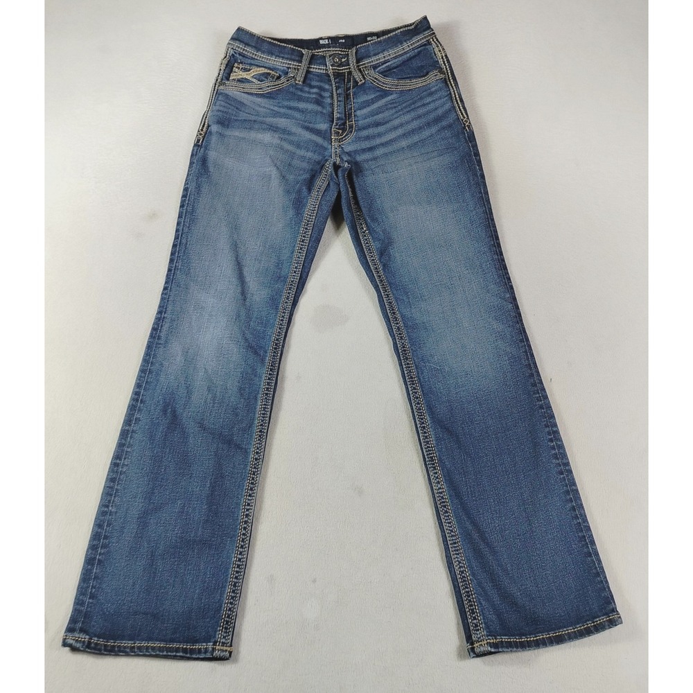 BKE Jake Jeans Mens 30 Blue Relaxed Bootcut Stretch Denim Westerncore Cowboy